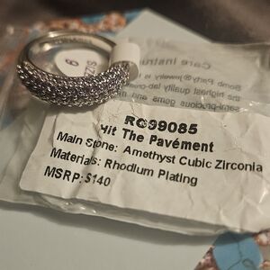 Hit The Pavement Silver and Purple Ring